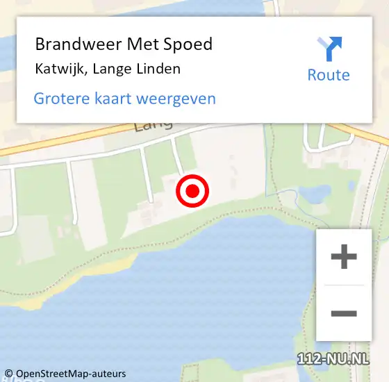 Locatie op kaart van de 112 melding: Brandweer Met Spoed Naar Katwijk, Lange Linden op 5 oktober 2023 01:02
