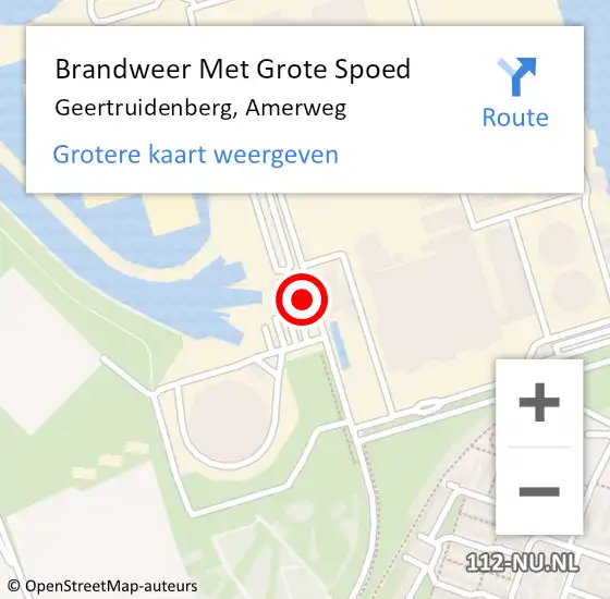 Locatie op kaart van de 112 melding: Brandweer Met Grote Spoed Naar Geertruidenberg, Amerweg op 10 september 2014 14:39