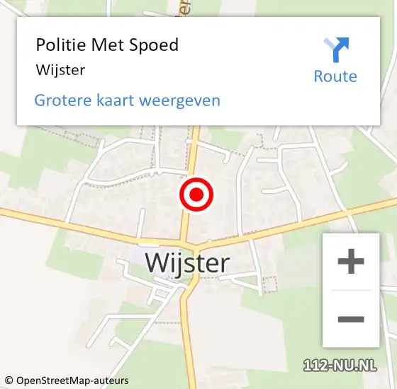 Locatie op kaart van de 112 melding: Politie Met Spoed Naar Wijster op 5 oktober 2023 08:59