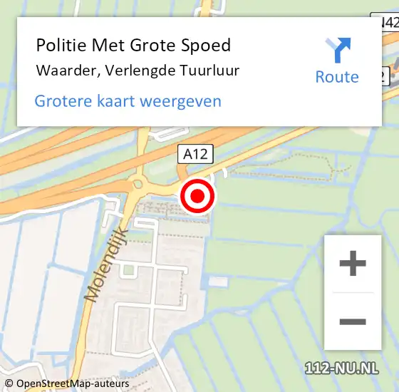 Locatie op kaart van de 112 melding: Politie Met Grote Spoed Naar Waarder, Verlengde Tuurluur op 5 oktober 2023 09:36