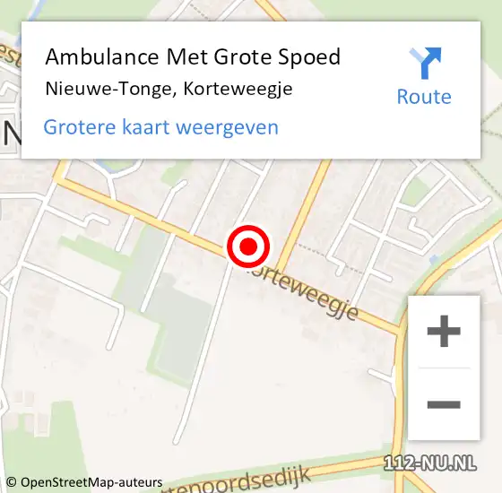 Locatie op kaart van de 112 melding: Ambulance Met Grote Spoed Naar Nieuwe-Tonge, Korteweegje op 5 oktober 2023 09:41