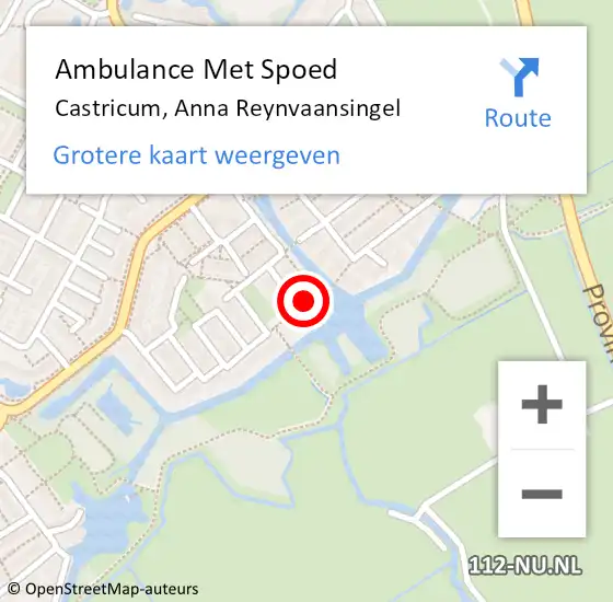 Locatie op kaart van de 112 melding: Ambulance Met Spoed Naar Castricum, Anna Reynvaansingel op 5 oktober 2023 12:01