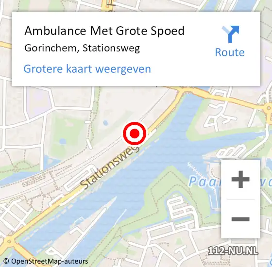 Locatie op kaart van de 112 melding: Ambulance Met Grote Spoed Naar Gorinchem, Stationsweg op 5 oktober 2023 14:47