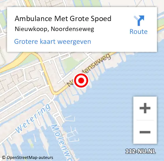 Locatie op kaart van de 112 melding: Ambulance Met Grote Spoed Naar Nieuwkoop, Noordenseweg op 5 oktober 2023 15:25