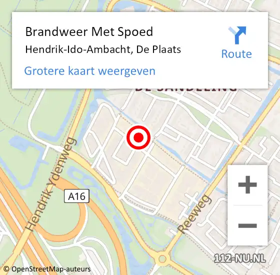Locatie op kaart van de 112 melding: Brandweer Met Spoed Naar Hendrik-Ido-Ambacht, De Plaats op 5 oktober 2023 16:34