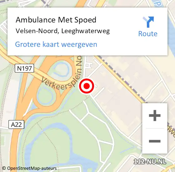 Locatie op kaart van de 112 melding: Ambulance Met Spoed Naar Velsen-Noord, Leeghwaterweg op 5 oktober 2023 17:24