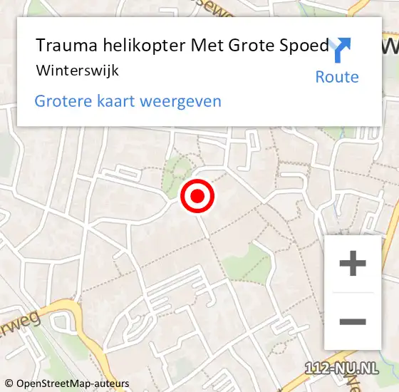 Locatie op kaart van de 112 melding: Trauma helikopter Met Grote Spoed Naar Winterswijk op 5 oktober 2023 21:29