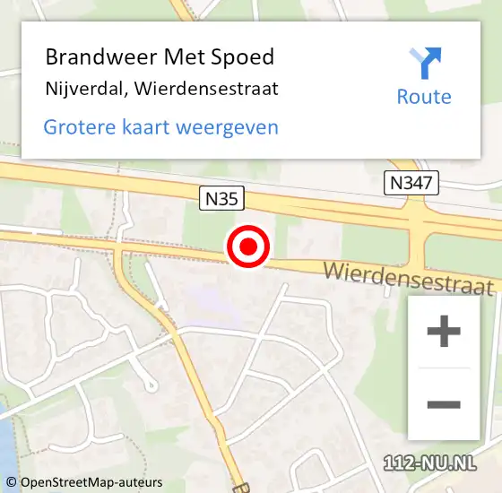 Locatie op kaart van de 112 melding: Brandweer Met Spoed Naar Nijverdal, Wierdensestraat op 5 oktober 2023 23:24