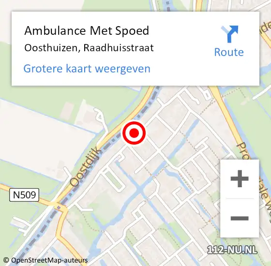 Locatie op kaart van de 112 melding: Ambulance Met Spoed Naar Oosthuizen, Raadhuisstraat op 6 oktober 2023 03:29