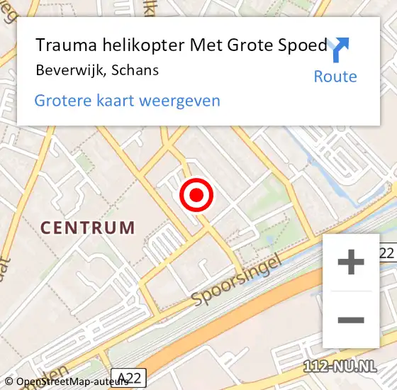 Locatie op kaart van de 112 melding: Trauma helikopter Met Grote Spoed Naar Beverwijk, Schans op 6 oktober 2023 06:41