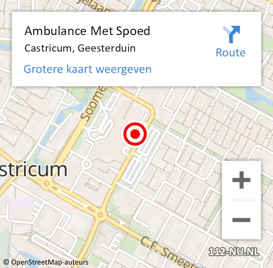 Locatie op kaart van de 112 melding: Ambulance Met Spoed Naar Castricum, Geesterduin op 6 oktober 2023 13:37