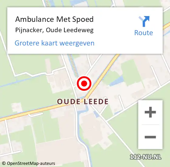 Locatie op kaart van de 112 melding: Ambulance Met Spoed Naar Pijnacker, Oude Leedeweg op 6 oktober 2023 13:46