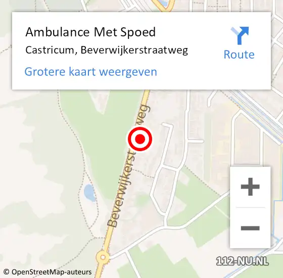 Locatie op kaart van de 112 melding: Ambulance Met Spoed Naar Castricum, Beverwijkerstraatweg op 6 oktober 2023 15:46