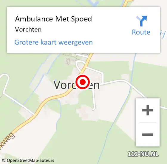 Locatie op kaart van de 112 melding: Ambulance Met Spoed Naar Vorchten op 6 oktober 2023 15:58