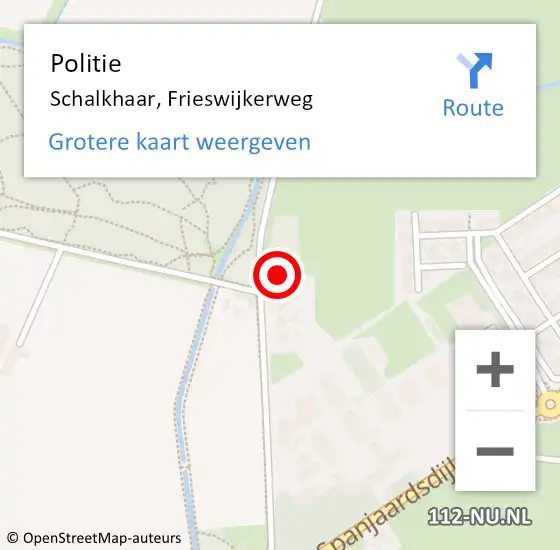 Locatie op kaart van de 112 melding: Politie Schalkhaar, Frieswijkerweg op 6 oktober 2023 16:02