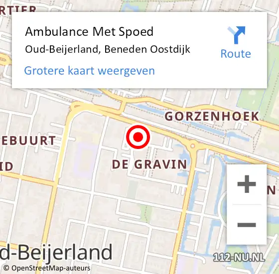 Locatie op kaart van de 112 melding: Ambulance Met Spoed Naar Oud-Beijerland, Beneden Oostdijk op 7 oktober 2023 10:28