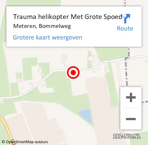 Locatie op kaart van de 112 melding: Trauma helikopter Met Grote Spoed Naar Meteren, Bommelweg op 7 oktober 2023 10:37