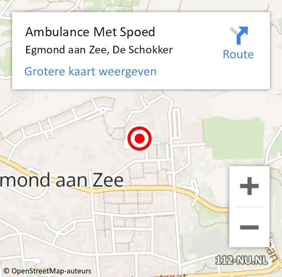 Locatie op kaart van de 112 melding: Ambulance Met Spoed Naar Egmond aan Zee, De Schokker op 7 oktober 2023 11:23