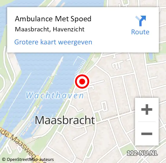 Locatie op kaart van de 112 melding: Ambulance Met Spoed Naar Maasbracht, Havenzicht op 7 oktober 2023 11:31