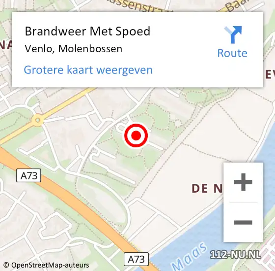 Locatie op kaart van de 112 melding: Brandweer Met Spoed Naar Venlo, Molenbossen op 7 oktober 2023 13:08