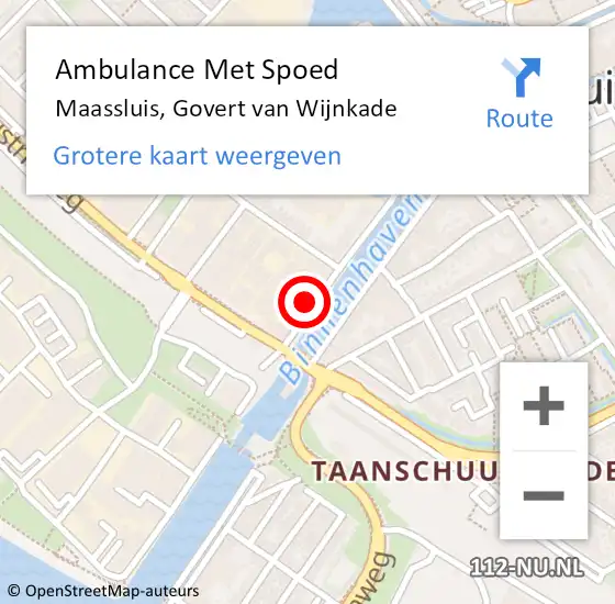 Locatie op kaart van de 112 melding: Ambulance Met Spoed Naar Maassluis, Govert van Wijnkade op 7 oktober 2023 14:27