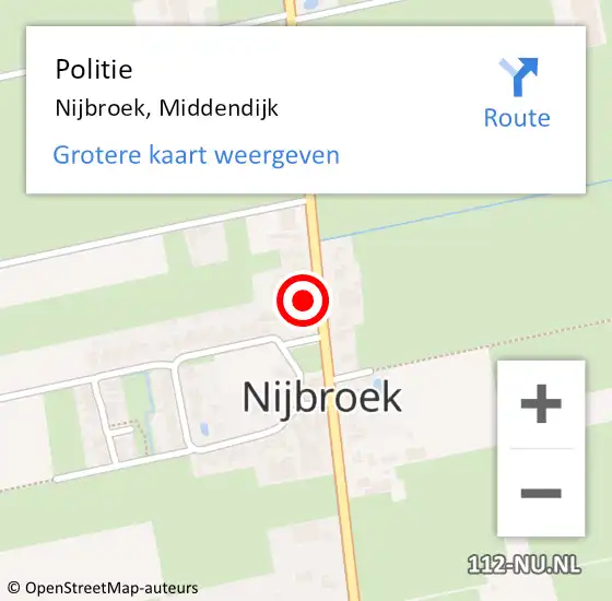 Locatie op kaart van de 112 melding: Politie Nijbroek, Middendijk op 7 oktober 2023 18:36