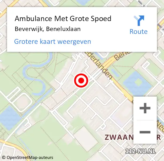 Locatie op kaart van de 112 melding: Ambulance Met Grote Spoed Naar Beverwijk, Beneluxlaan op 8 oktober 2023 02:56