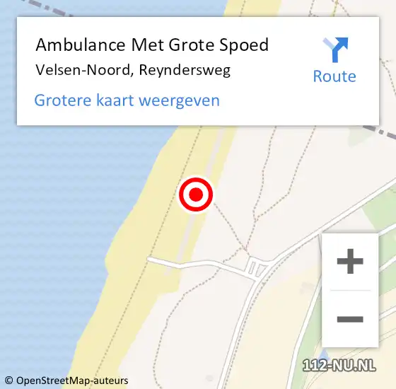 Locatie op kaart van de 112 melding: Ambulance Met Grote Spoed Naar Velsen-Noord, Reyndersweg op 8 oktober 2023 12:39