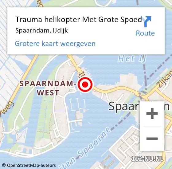 Locatie op kaart van de 112 melding: Trauma helikopter Met Grote Spoed Naar Spaarndam, IJdijk op 8 oktober 2023 16:34