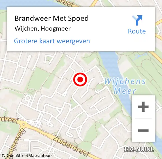 Locatie op kaart van de 112 melding: Brandweer Met Spoed Naar Wijchen, Hoogmeer op 8 oktober 2023 21:05