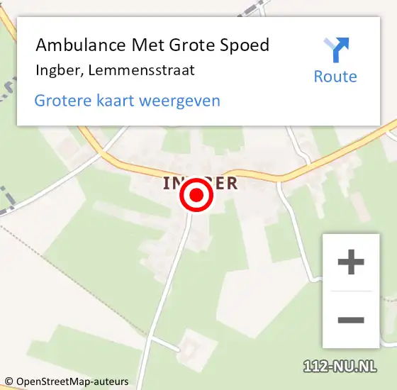 Locatie op kaart van de 112 melding: Ambulance Met Grote Spoed Naar Ingber, Lemmensstraat op 10 september 2014 23:04