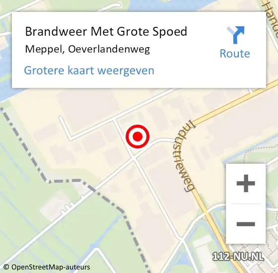 Locatie op kaart van de 112 melding: Brandweer Met Grote Spoed Naar Meppel, Oeverlandenweg op 10 september 2014 23:15