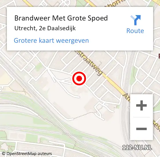 Locatie op kaart van de 112 melding: Brandweer Met Grote Spoed Naar Utrecht, 2e Daalsedijk op 8 oktober 2023 23:11