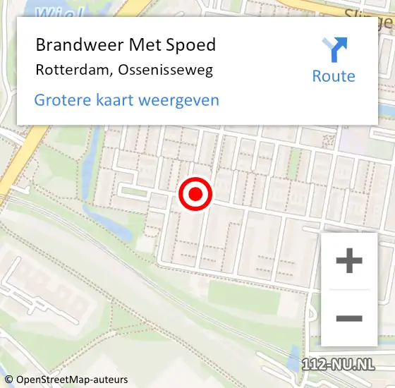 Locatie op kaart van de 112 melding: Brandweer Met Spoed Naar Rotterdam, Ossenisseweg op 9 oktober 2023 00:02