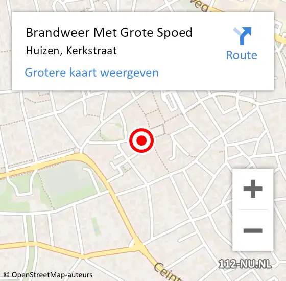 Locatie op kaart van de 112 melding: Brandweer Met Grote Spoed Naar Huizen, Kerkstraat op 9 oktober 2023 04:34