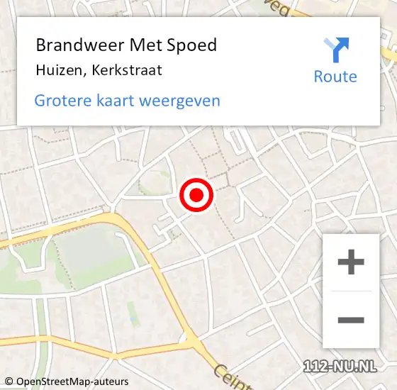 Locatie op kaart van de 112 melding: Brandweer Met Spoed Naar Huizen, Kerkstraat op 9 oktober 2023 05:38