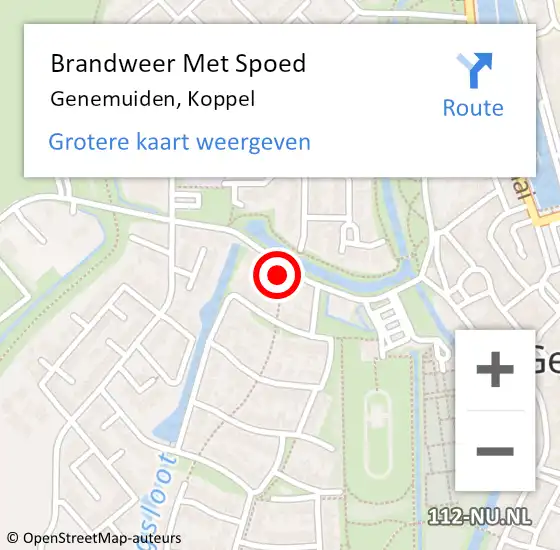 Locatie op kaart van de 112 melding: Brandweer Met Spoed Naar Genemuiden, Koppel op 9 oktober 2023 11:19