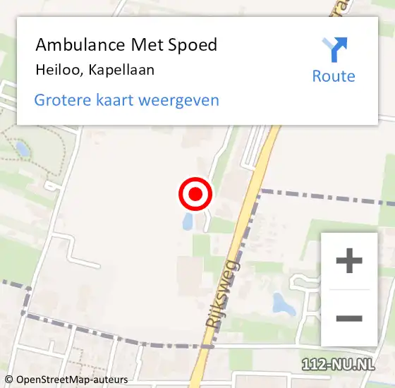 Locatie op kaart van de 112 melding: Ambulance Met Spoed Naar Heiloo, Kapellaan op 9 oktober 2023 15:06