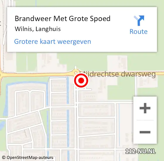 Locatie op kaart van de 112 melding: Brandweer Met Grote Spoed Naar Wilnis, Langhuis op 9 oktober 2023 16:15