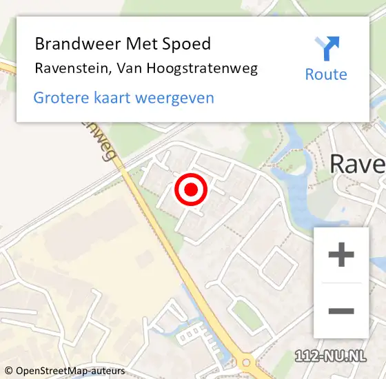 Locatie op kaart van de 112 melding: Brandweer Met Spoed Naar Ravenstein, Van Hoogstratenweg op 9 oktober 2023 21:20