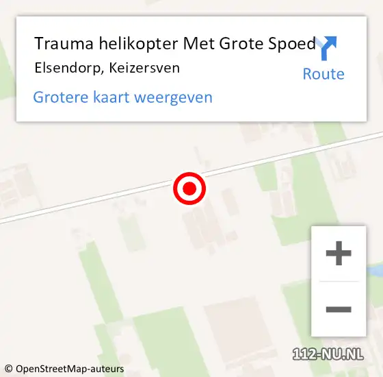 Locatie op kaart van de 112 melding: Trauma helikopter Met Grote Spoed Naar Elsendorp, Keizersven op 10 oktober 2023 04:19