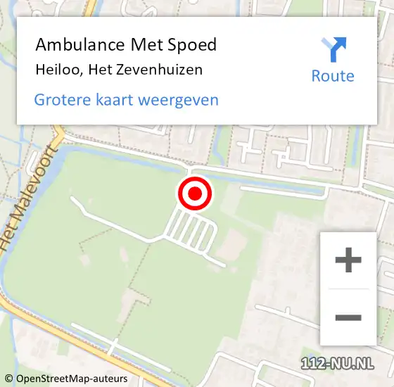 Locatie op kaart van de 112 melding: Ambulance Met Spoed Naar Heiloo, Het Zevenhuizen op 10 oktober 2023 08:32