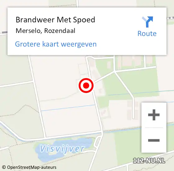 Locatie op kaart van de 112 melding: Brandweer Met Spoed Naar Merselo, Rozendaal op 10 oktober 2023 09:20