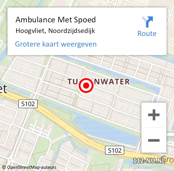 Locatie op kaart van de 112 melding: Ambulance Met Spoed Naar Hoogvliet, Noordzijdsedijk op 10 oktober 2023 13:18