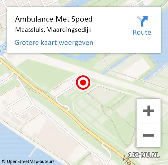 Locatie op kaart van de 112 melding: Ambulance Met Spoed Naar Maassluis, Vlaardingsedijk op 10 oktober 2023 14:25