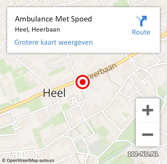 Locatie op kaart van de 112 melding: Ambulance Met Spoed Naar Heel, Heerbaan op 10 oktober 2023 16:07