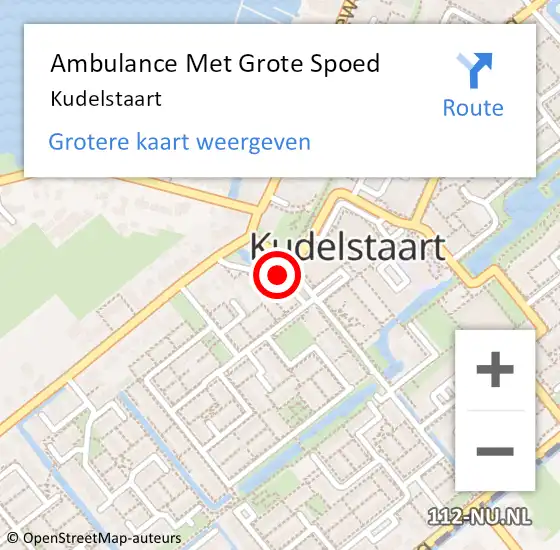 Locatie op kaart van de 112 melding: Ambulance Met Grote Spoed Naar Kudelstaart op 10 oktober 2023 17:40
