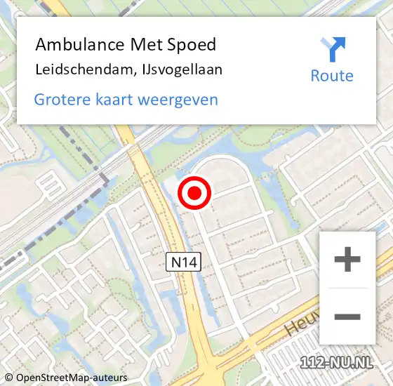 Locatie op kaart van de 112 melding: Ambulance Met Spoed Naar Leidschendam, IJsvogellaan op 10 oktober 2023 18:17
