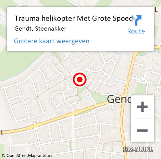 Locatie op kaart van de 112 melding: Trauma helikopter Met Grote Spoed Naar Gendt, Steenakker op 10 oktober 2023 21:32