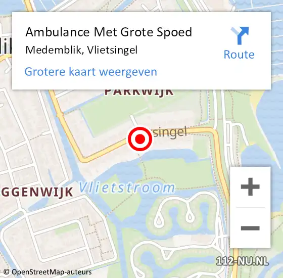 Locatie op kaart van de 112 melding: Ambulance Met Grote Spoed Naar Medemblik, Vlietsingel op 11 oktober 2023 03:36